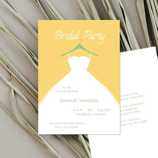 Convite Hanging Wedding Dress Orange Bridal Party  (Criador carregado)