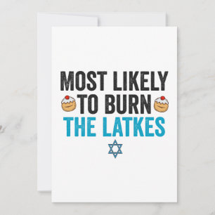 Convite Hanukkah Divertido Latke Cozinheiro Judeu Humor Fe