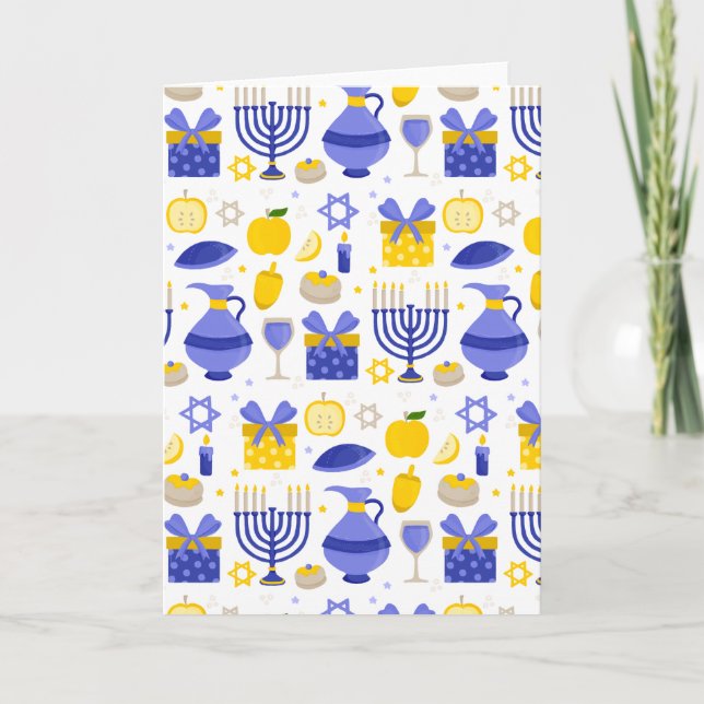 Convite hanukkah dreidel menorah (Frente)