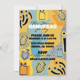 Convite Hanukkah Happy Glitzy Art