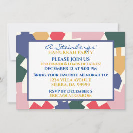 Convite Hanukkah Invitation Modern Dreidels