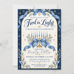 Convite Hanukkah Ligado em Luz