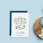 Convite Hanukkah Love & Light Floral Menorah Card<br><div class="desc">Chanucá Amor e Cartão Floral Claro Menorah. Personalize o texto personalizado acima. Você pode encontrar itens de coordenação adicionais na nossa coleção "Floral Hanukkah Menorah e Dreidel".</div>