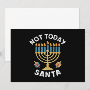 Convite Hanukkah Não Hoje Papai Noel Judaico Chanukah 