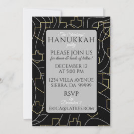 Convite Hanukkah Silver Dourada Design