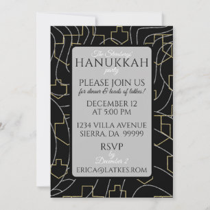 Convite Hanukkah Silver Dourada Design