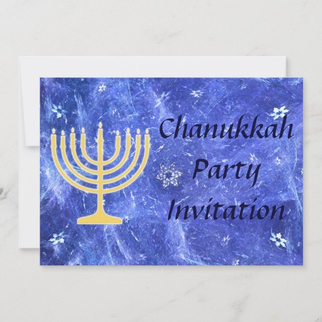 Convite Hanukkah Snowstorm Menorah (Frente)