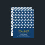 Convite Hanukkah Stars of David Pattern Blue Holiday Party<br><div class="desc">Concebido por gordura*fa*estanho. Fácil de personalizar com seu próprio texto,  foto ou imagem. Para pedidos personalizados,  entre em contato direto com o . Aplicam-se taxas personalizadas. www.zazzle.com/fat_fa_tin www.zazzle.com/color_therapy www.zazzle.com/fatfatin_blue_knot www.zazzle.com/fatfatin_red_knot www.zazzle.com/fatfatin_mini_me www.zazzle.com/fatfatin_design www.zazzle.com/fatfatin_ink</div>