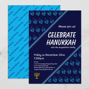 Convite HANUKKAH, UM CELEBRADO Personalizado de DREIDEL Az