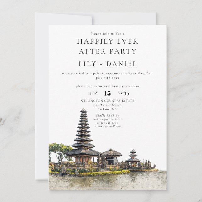 Convite Happily Ever After Bali Wedding (Frente)