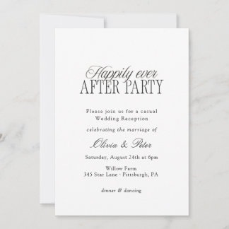 Convite Happily Ever After Party Wedding Reception