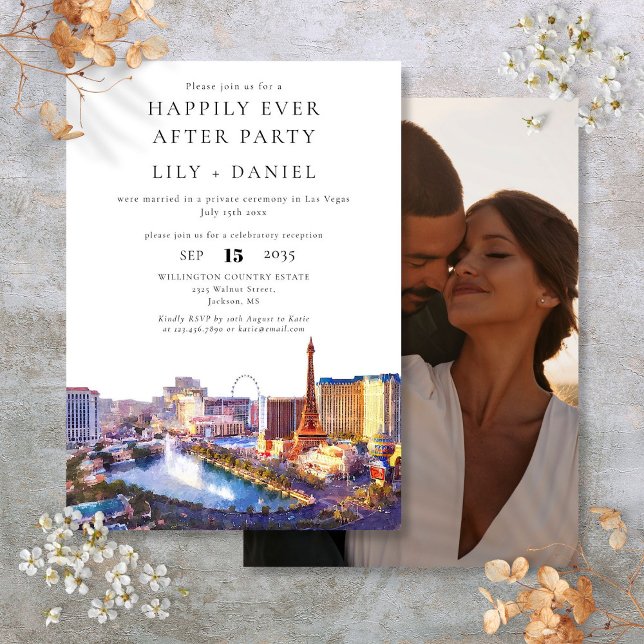 Convite Happily Ever After Photo Las Vegas Wedding (Happily Ever After Photo Las Vegas Wedding Invitation)