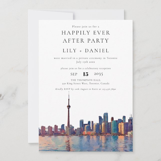 Convite Happily Ever After Toronto Wedding (Frente)