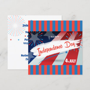 Convite Happy 4 de julho American Flag Personalize