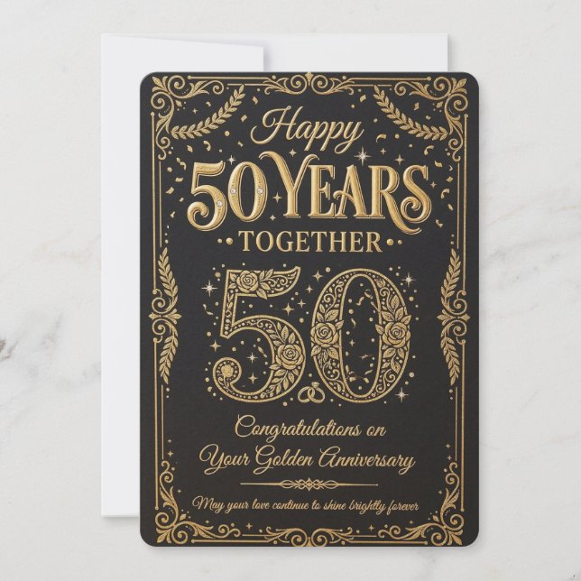 Convite Happy 50Years Celebration Card (Frente)