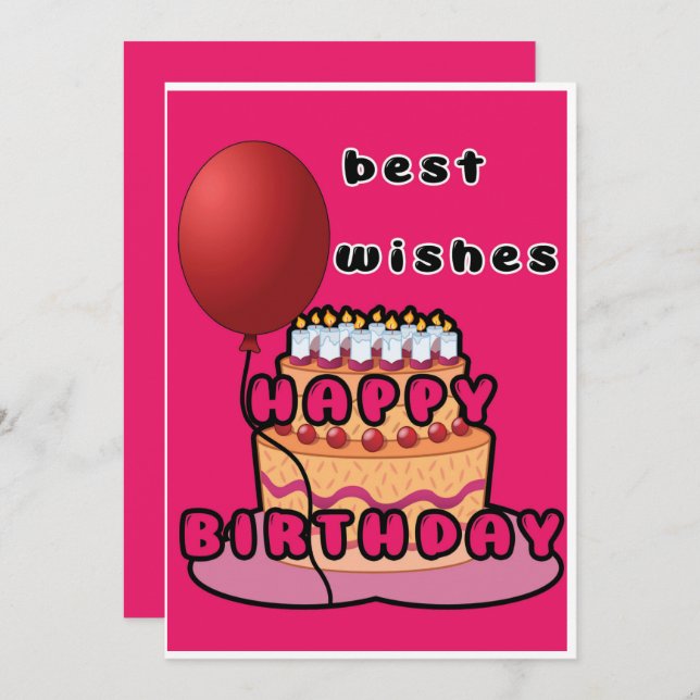 Convite happy birthday (Frente/Verso)