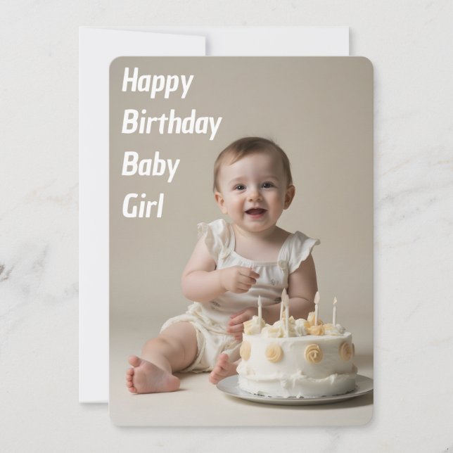 Convite Happy Birthday Baby Girl - Downloadable (Frente)