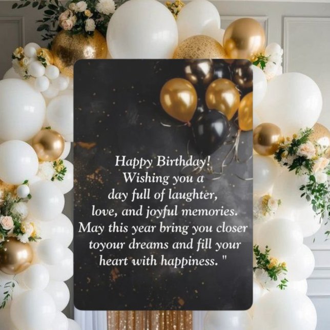 Convite  Happy Birthday Card - Joyful Wishes, Balloons & C (Criador carregado)
