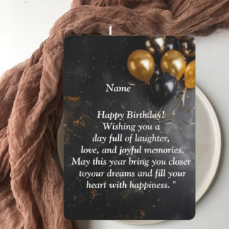 Convite Happy Birthday Card - Joyful Wishes, Balloons & C