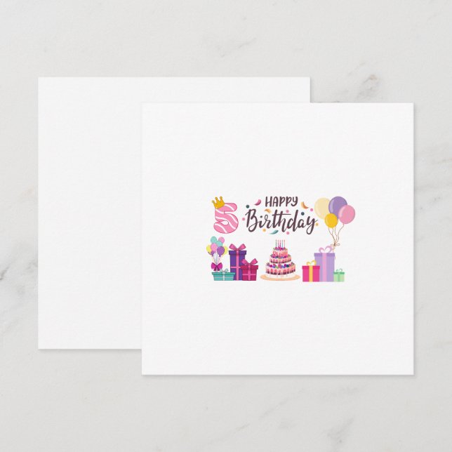 Convite Happy Birthday Editable Design  (Frente/Verso)