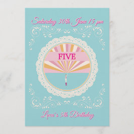 Convite Happy Birthday Fun Invitation Card, Blue RSVP