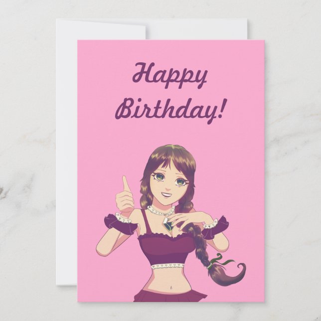 Convite Happy Birthday Girl Pink Party Invitation  (Frente)