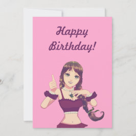 Convite Happy Birthday Girl Pink Party Invitation 