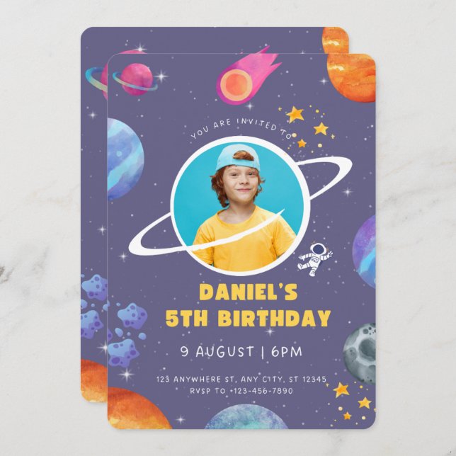 Convite Happy Birthday Invitation (Frente/Verso)