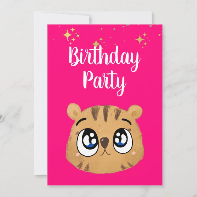 Convite Happy cute little tiger (Frente)