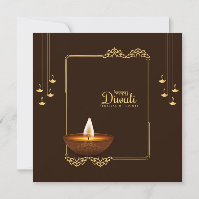 Convite Happy Diwali - Festival of Lights (Frente)