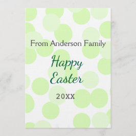 Convite Happy Easter gray green polka dots family name