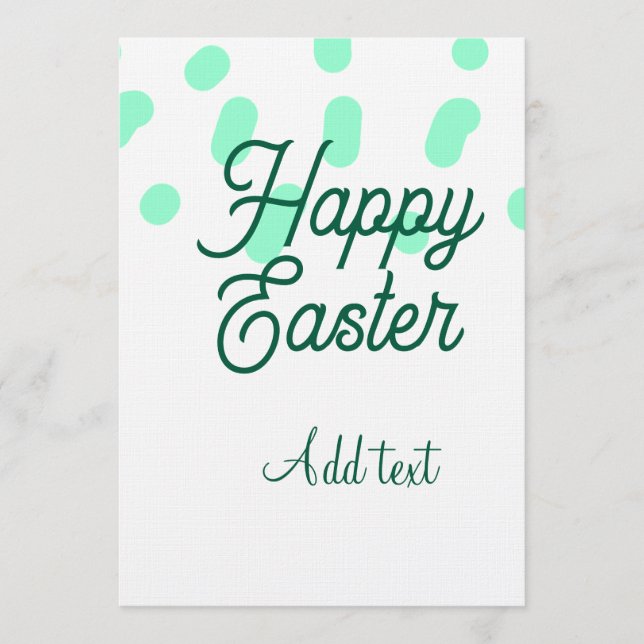 Convite Happy Easter green eggs pastel name date simple  (Frente)