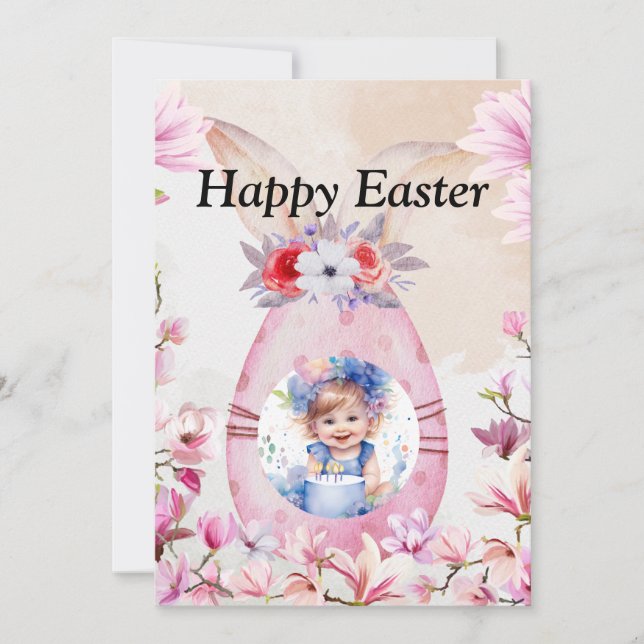 Convite Happy Easter with photo (Frente)