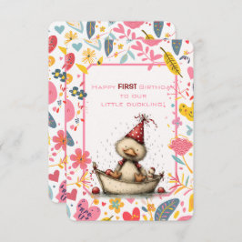 Convite Happy First Birthday Our Little Duckling