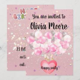 Convite Happy glitter magic baby sweet