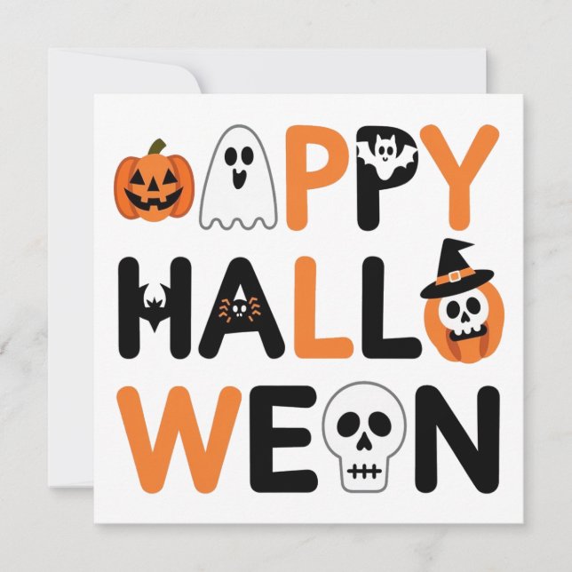 Convite Happy halloween  (Frente)