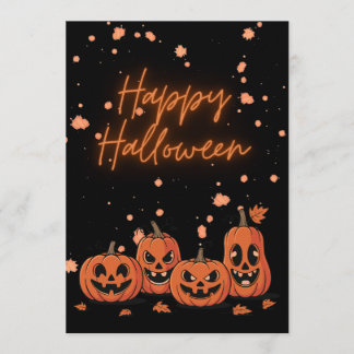 Convite Happy Halloween Postcard