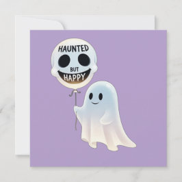 Convite Happy Kawaii Ghost with Skull Balloon