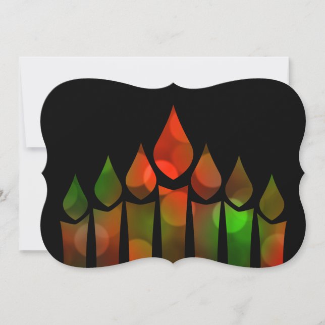 Convite Happy Kwanzaa Bokeh Kinara (Frente)