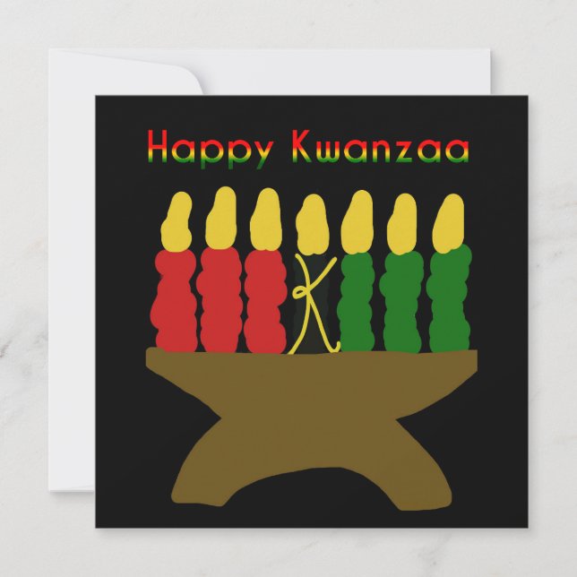 Convite Happy Kwanzaa Kinara (Frente)