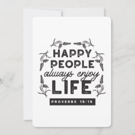 Convite Happy Life with Faith – Proverbs 15:15 Art