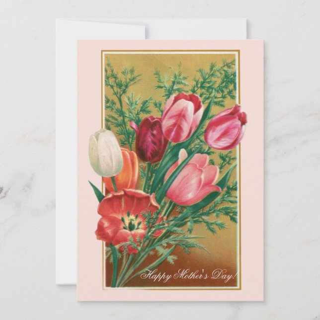 Convite Happy Mother's Day!  Retro Congratulations card (Frente)