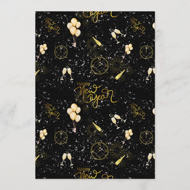 Convite Happy New Year 2026 Seamless Pattern (Frente)