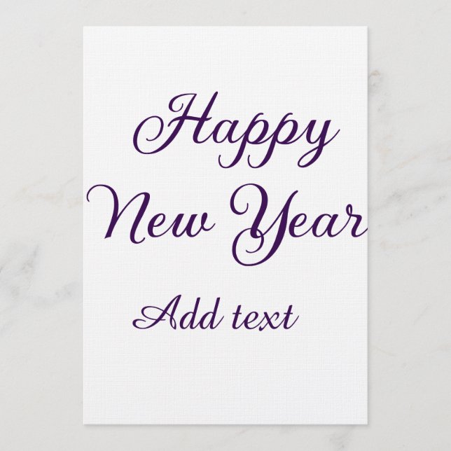Convite Happy new year purple calligraphy simple minimal  (Frente)