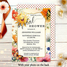 Happy Retro Wildflower Watercolor Bridal Shower