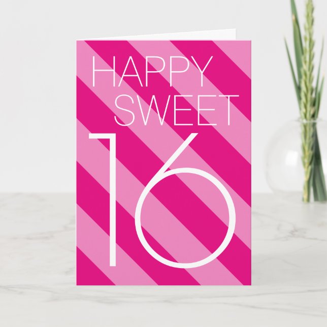 Convite Happy Sweet 16 Birthday card design for teen girl (Frente)