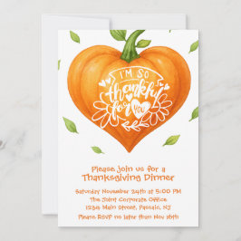 Convite Happy Thanksgiving Thankful Heart Pumpkin