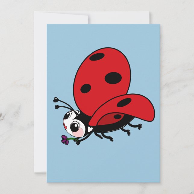 Convite Happy Wings Ladybug (Frente)
