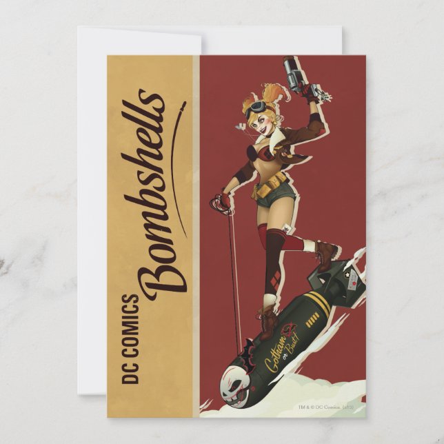 Convite Harley Quinn Bombshell Pinup (Frente)