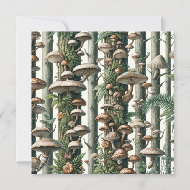 Convite Harmonia da Natureza: Padrão Botânico Sem Olhos (Frente)